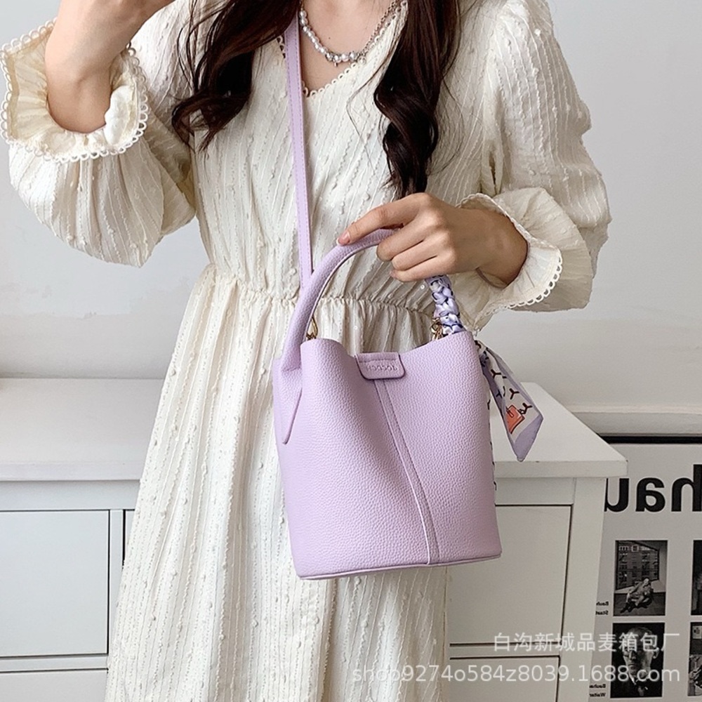 Chic Solid Color Bucket Handbag | 2025 New Style | Shoulder & Crossbody Bag